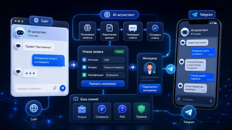 AI-консультант ClientConnect в Telegram и на сайте